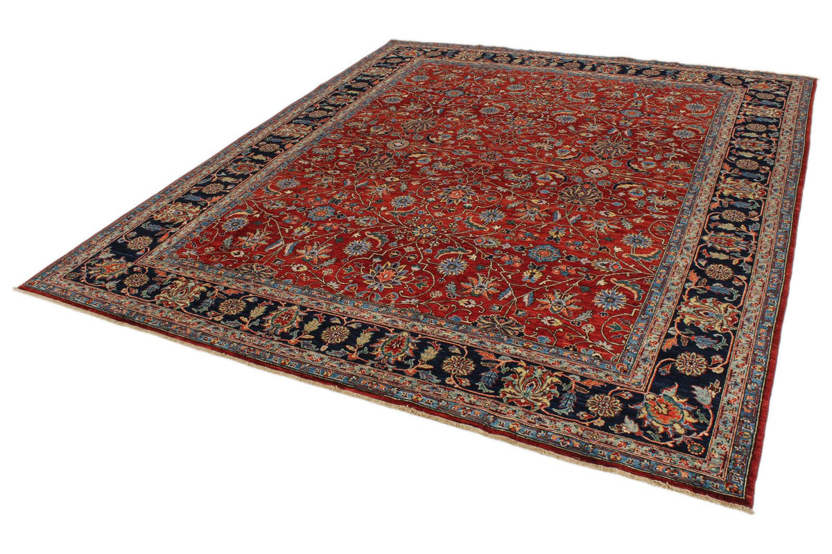 8x10 Red and Navy Traditional Rug