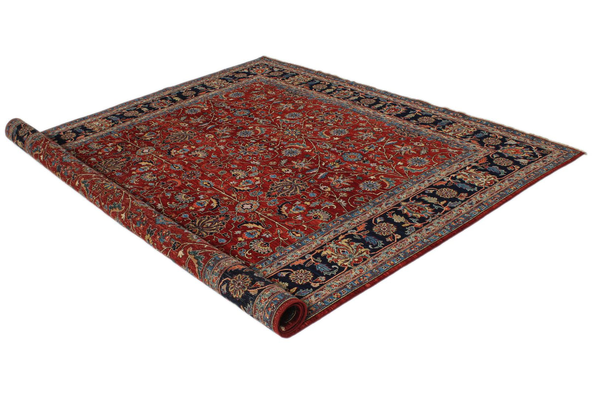 8x10 Red and Navy Traditional Rug