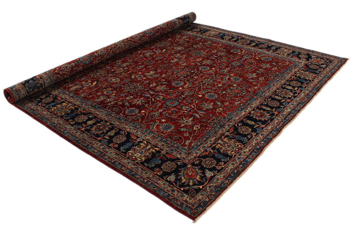 8x10 Red and Navy Traditional Rug