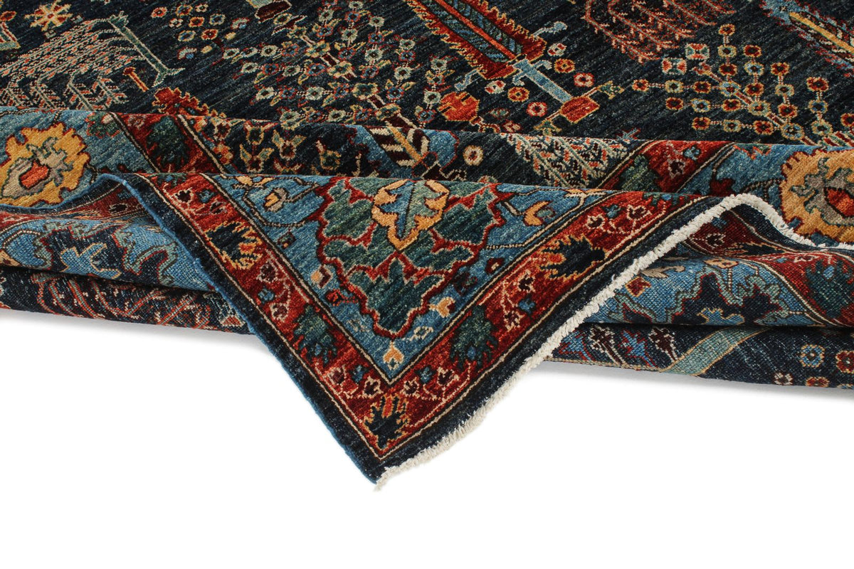 8x11 Navy and Blue Anatolian Traditional Rug