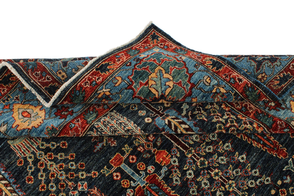 8x11 Navy and Blue Anatolian Traditional Rug