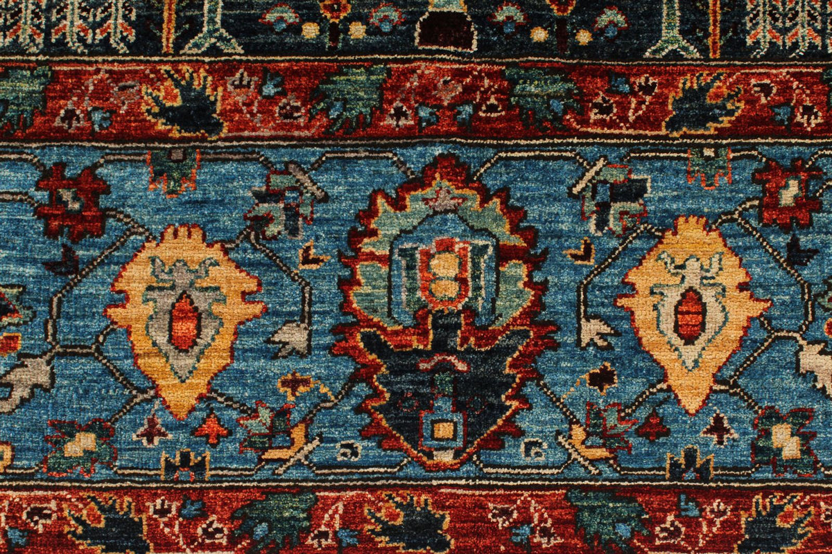 8x11 Navy and Blue Anatolian Traditional Rug
