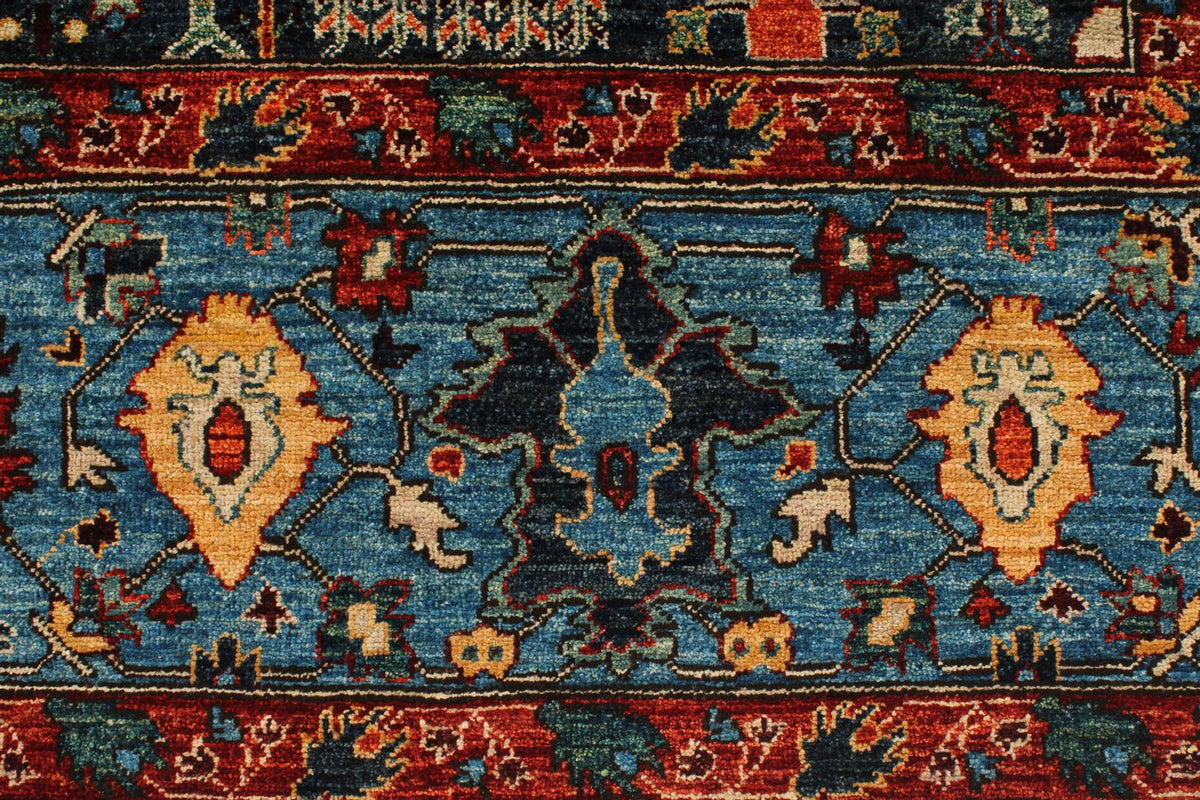 8x11 Navy and Blue Anatolian Traditional Rug