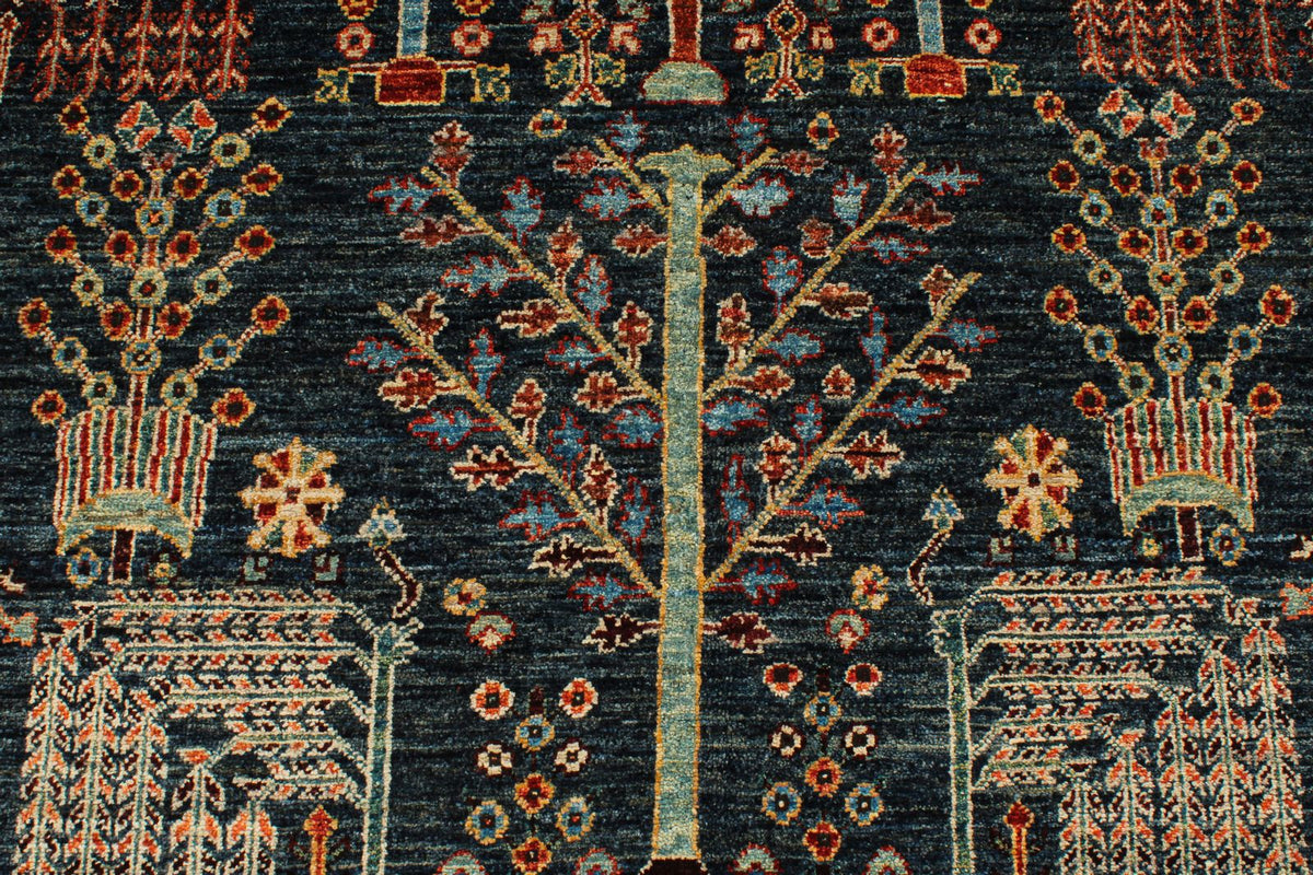 8x11 Navy and Blue Anatolian Traditional Rug