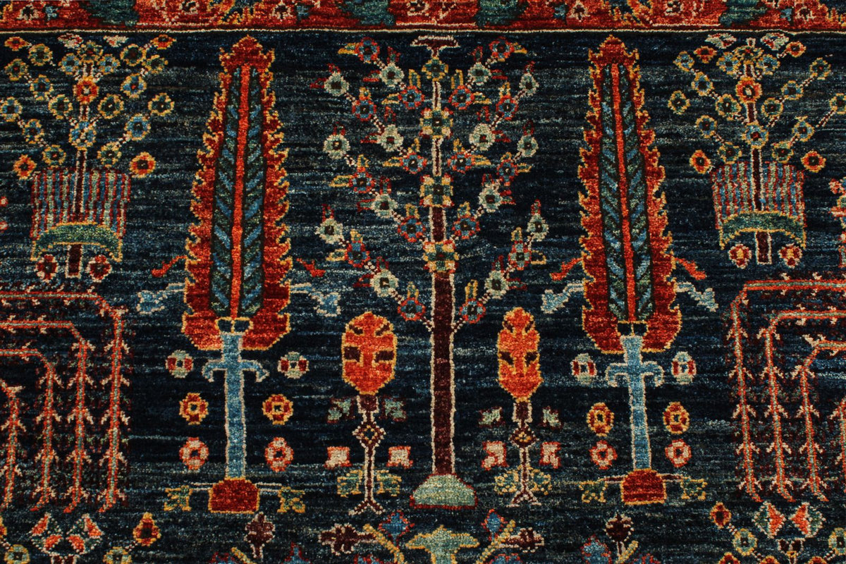 8x11 Navy and Blue Anatolian Traditional Rug