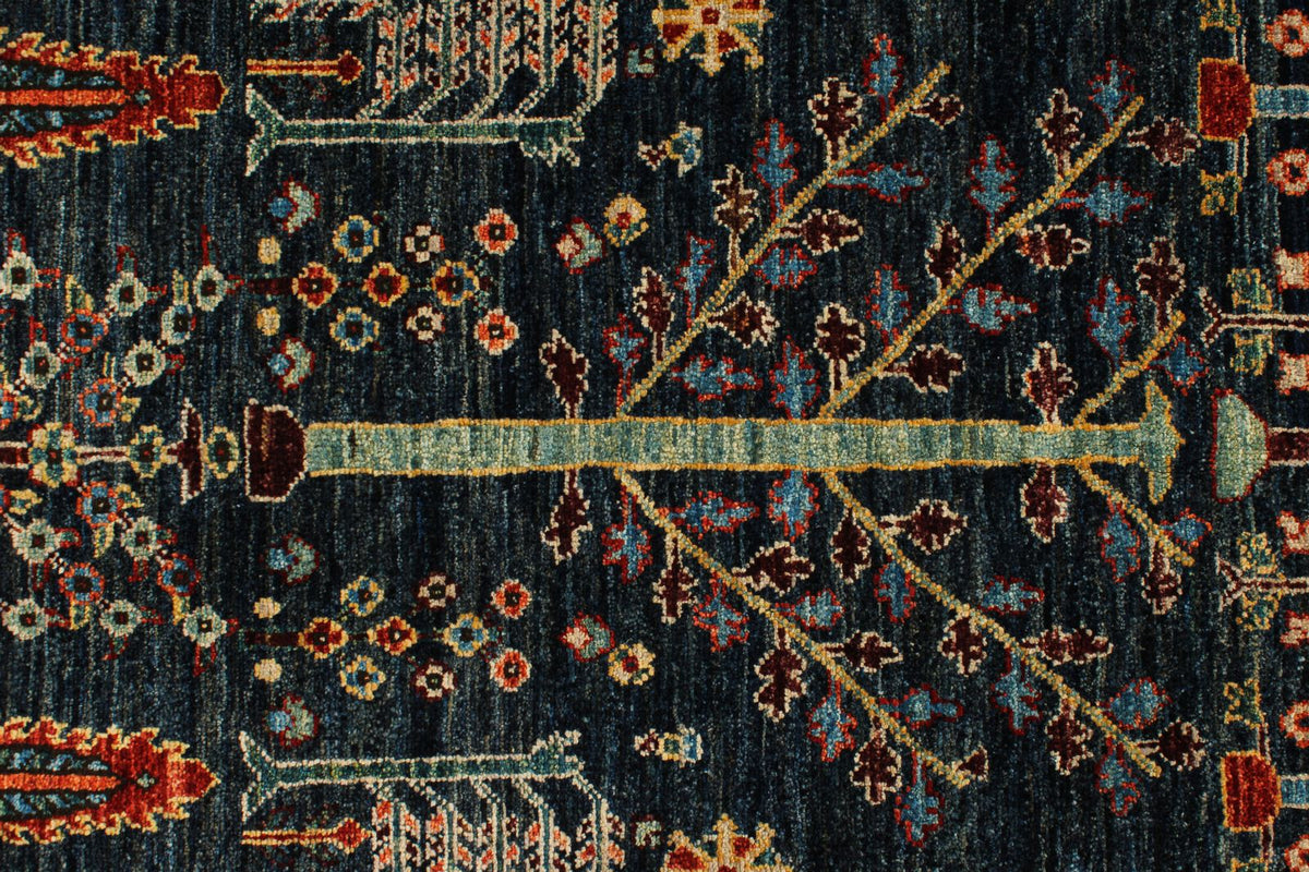 8x11 Navy and Blue Anatolian Traditional Rug