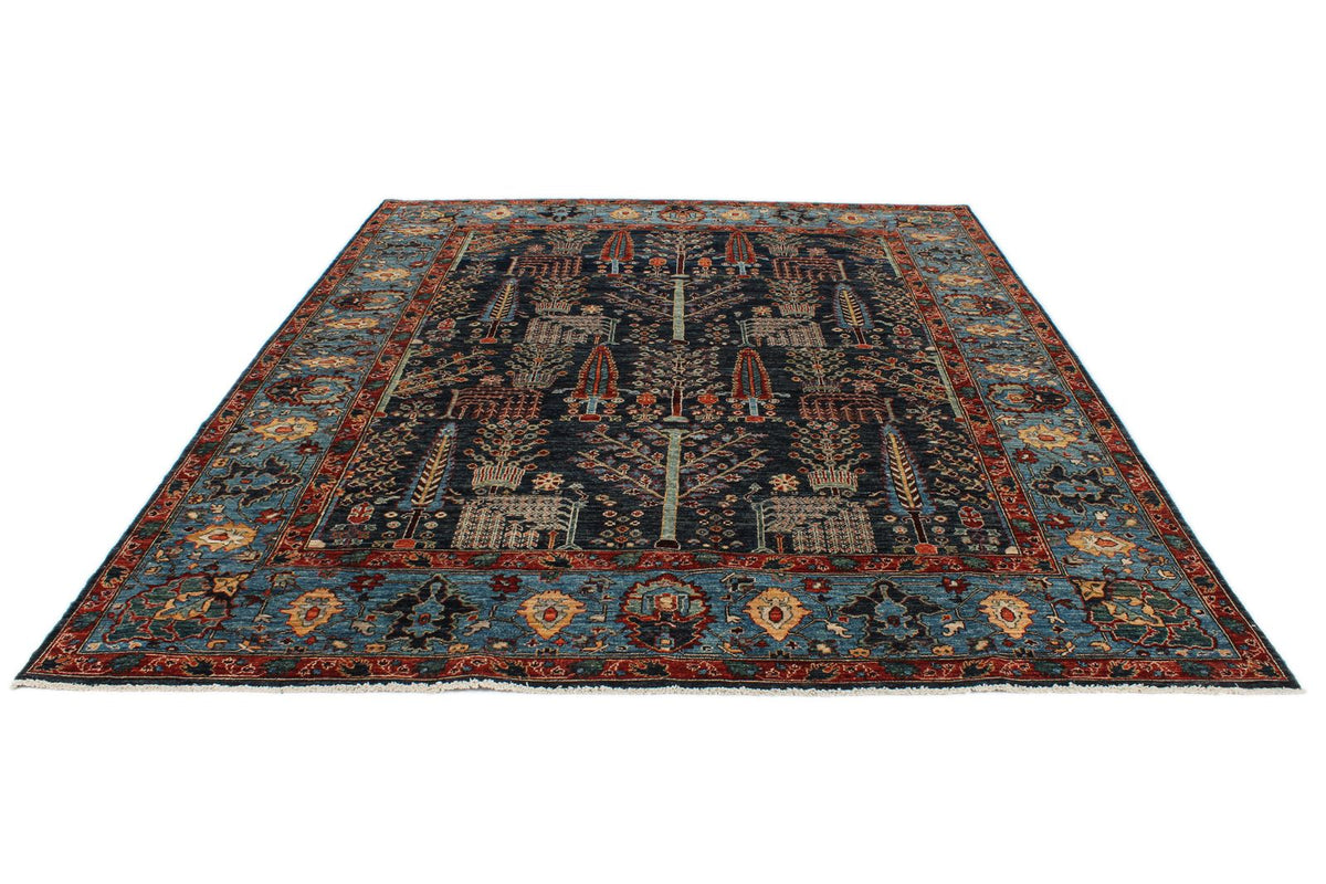 8x11 Navy and Blue Anatolian Traditional Rug