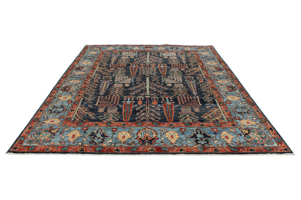 8x11 Navy and Blue Anatolian Traditional Rug