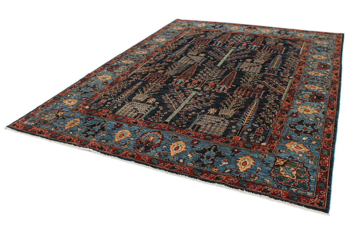 8x11 Navy and Blue Anatolian Traditional Rug