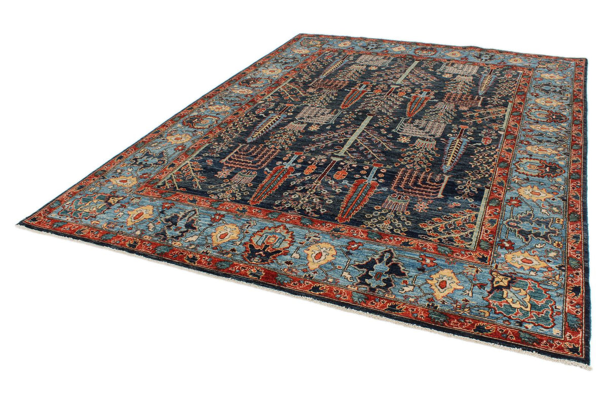 8x11 Navy and Blue Anatolian Traditional Rug