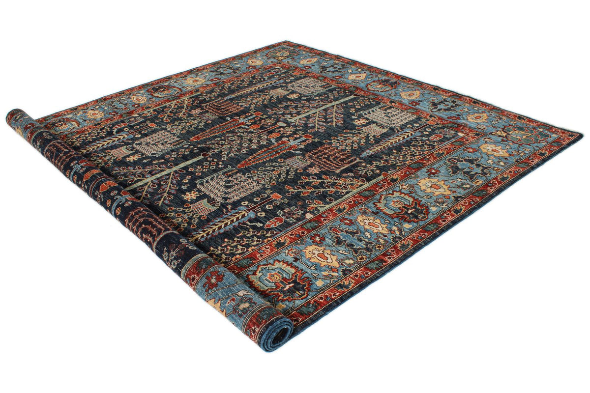 8x11 Navy and Blue Anatolian Traditional Rug