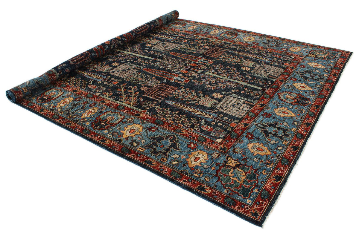8x11 Navy and Blue Anatolian Traditional Rug