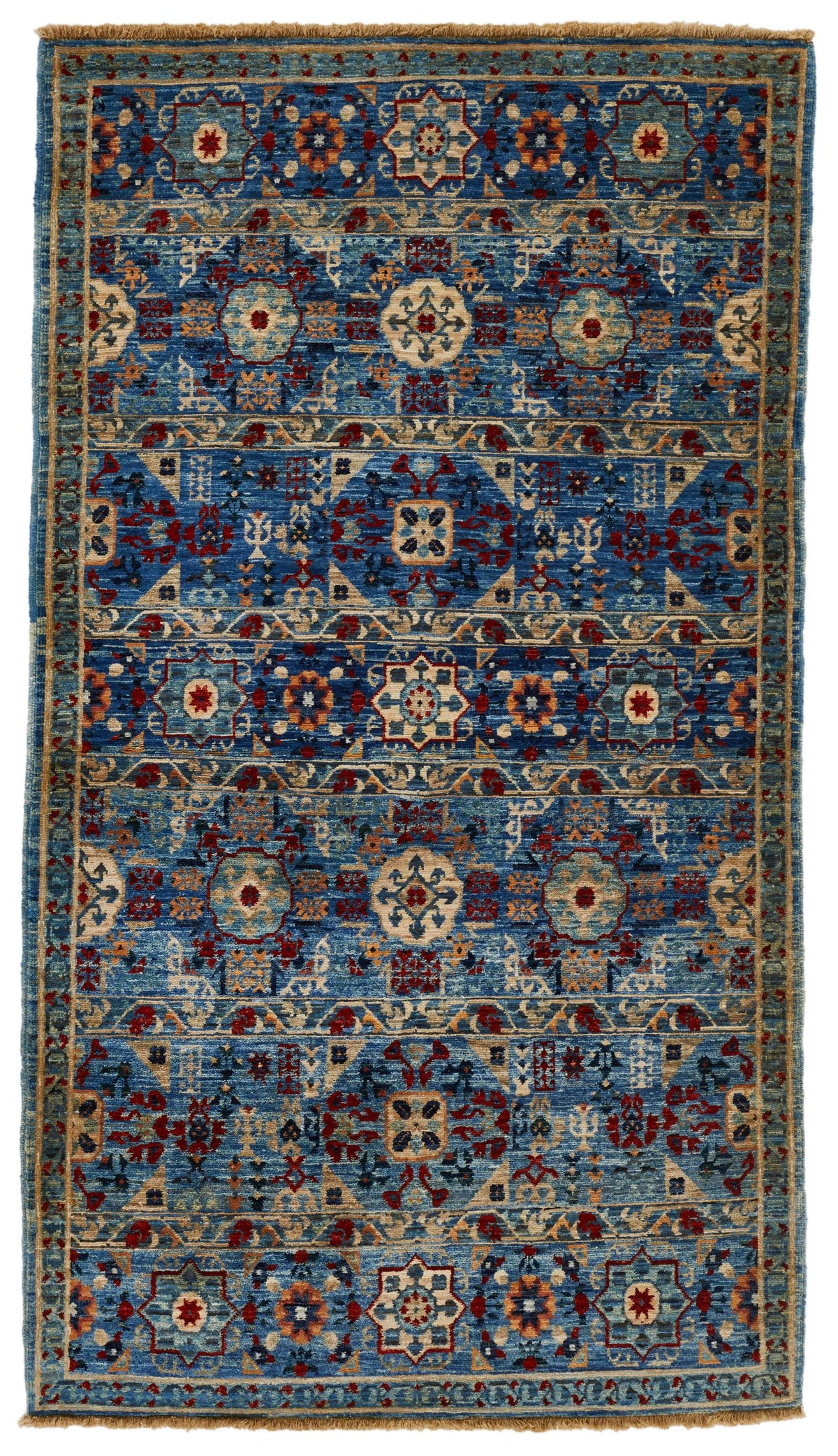 3x5 Blue and Multicolor Anatolian Traditional Rug