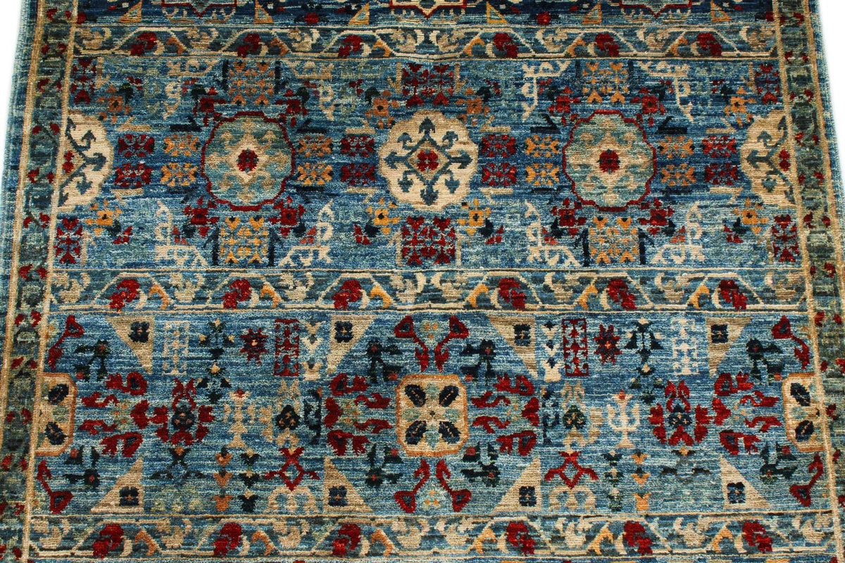 3x5 Blue and Multicolor Anatolian Traditional Rug