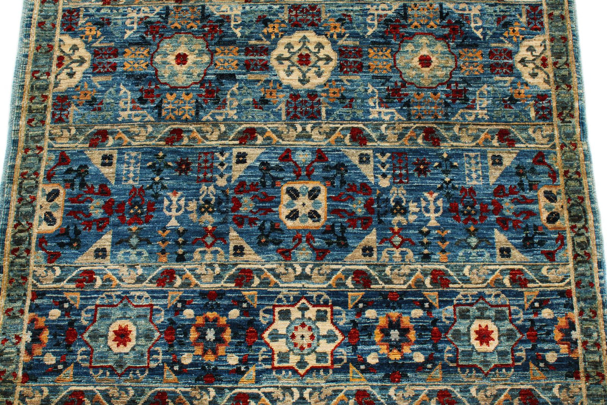 3x5 Blue and Multicolor Anatolian Traditional Rug