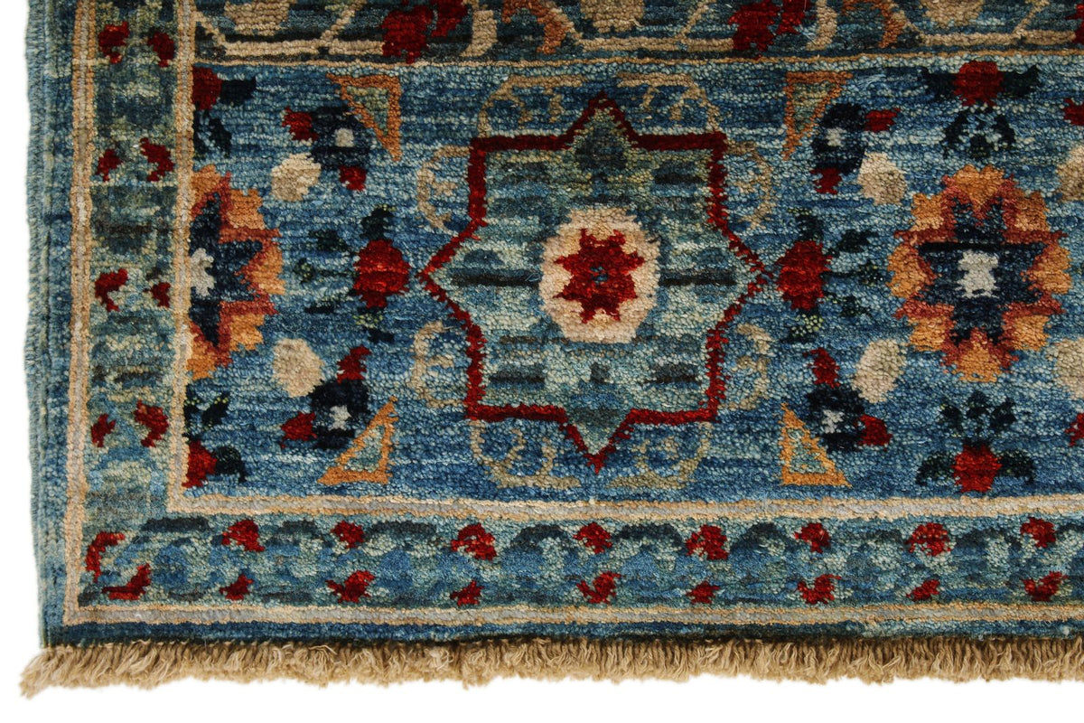3x5 Blue and Multicolor Anatolian Traditional Rug