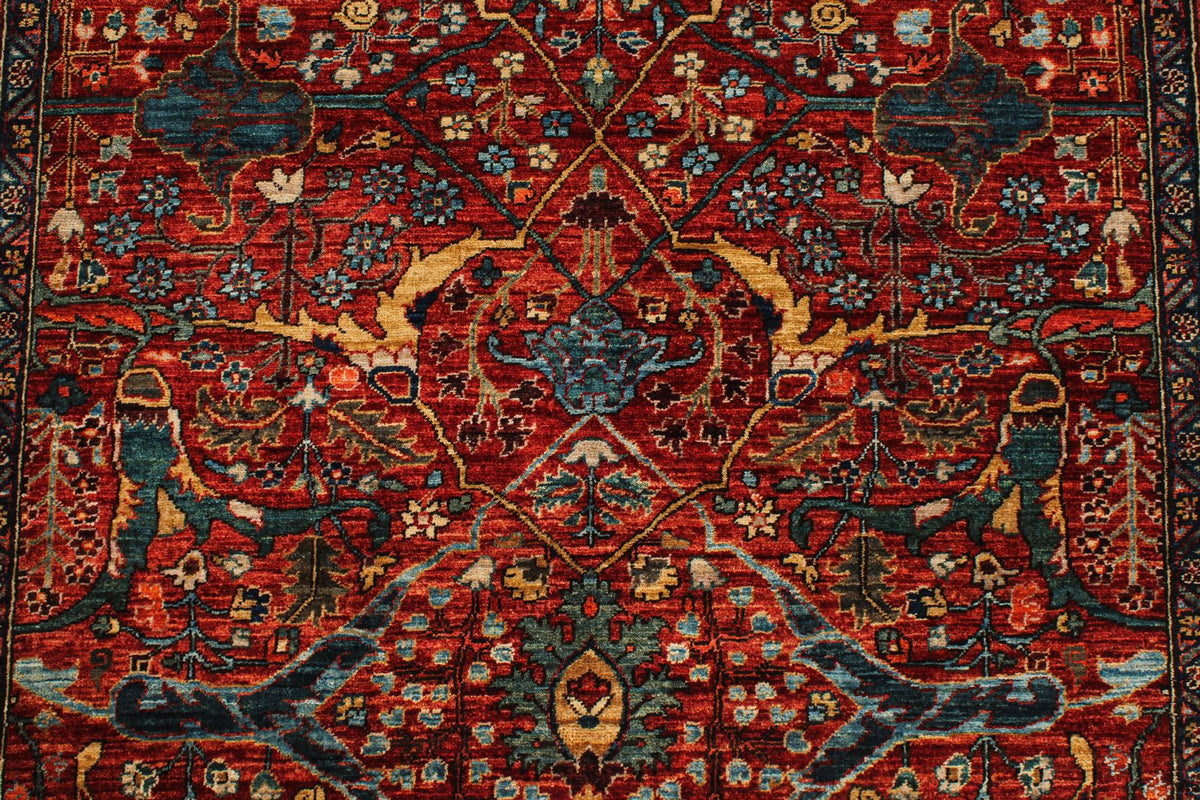 3x5 Rust and Multicolor Anatolian Traditional Rug