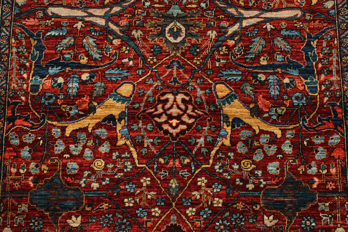 3x5 Rust and Multicolor Anatolian Traditional Rug