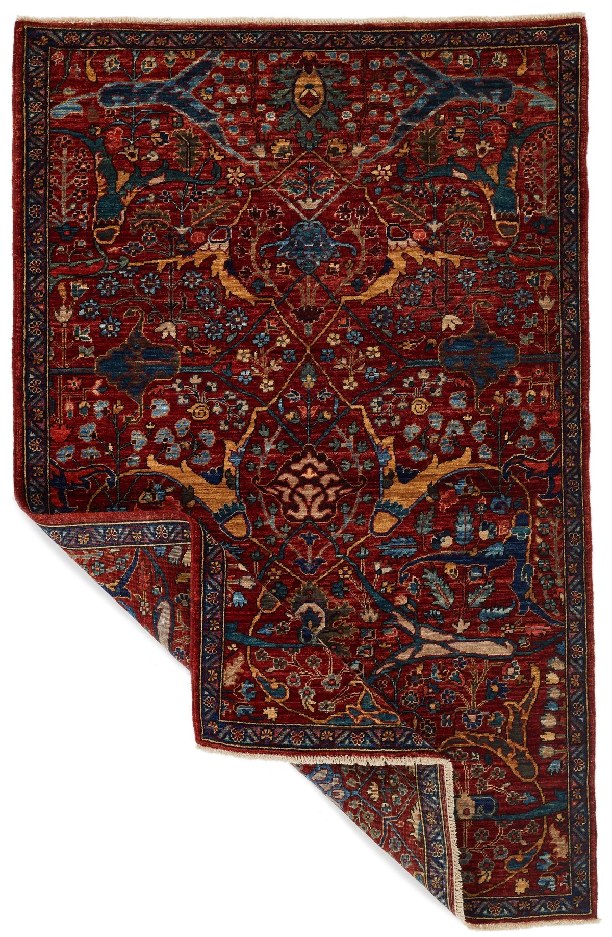 3x5 Rust and Multicolor Anatolian Traditional Rug