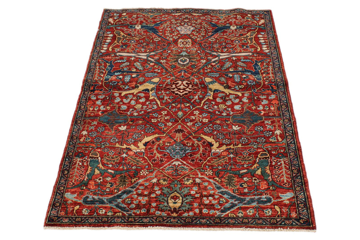 3x5 Rust and Multicolor Anatolian Traditional Rug