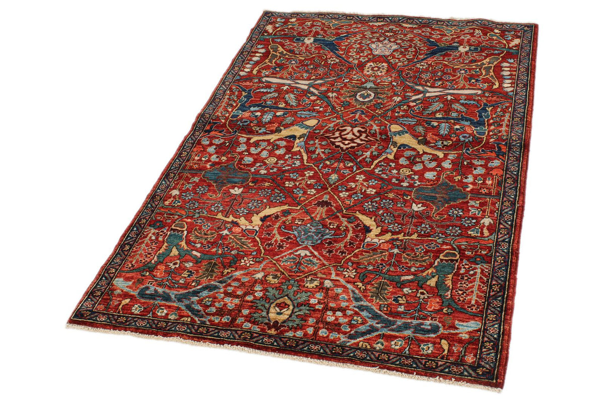3x5 Rust and Multicolor Anatolian Traditional Rug