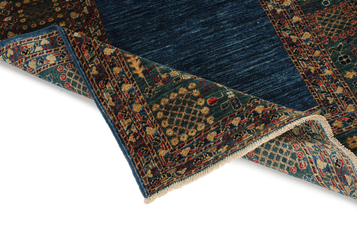 3x5 Navy and Green Traditional Rug
