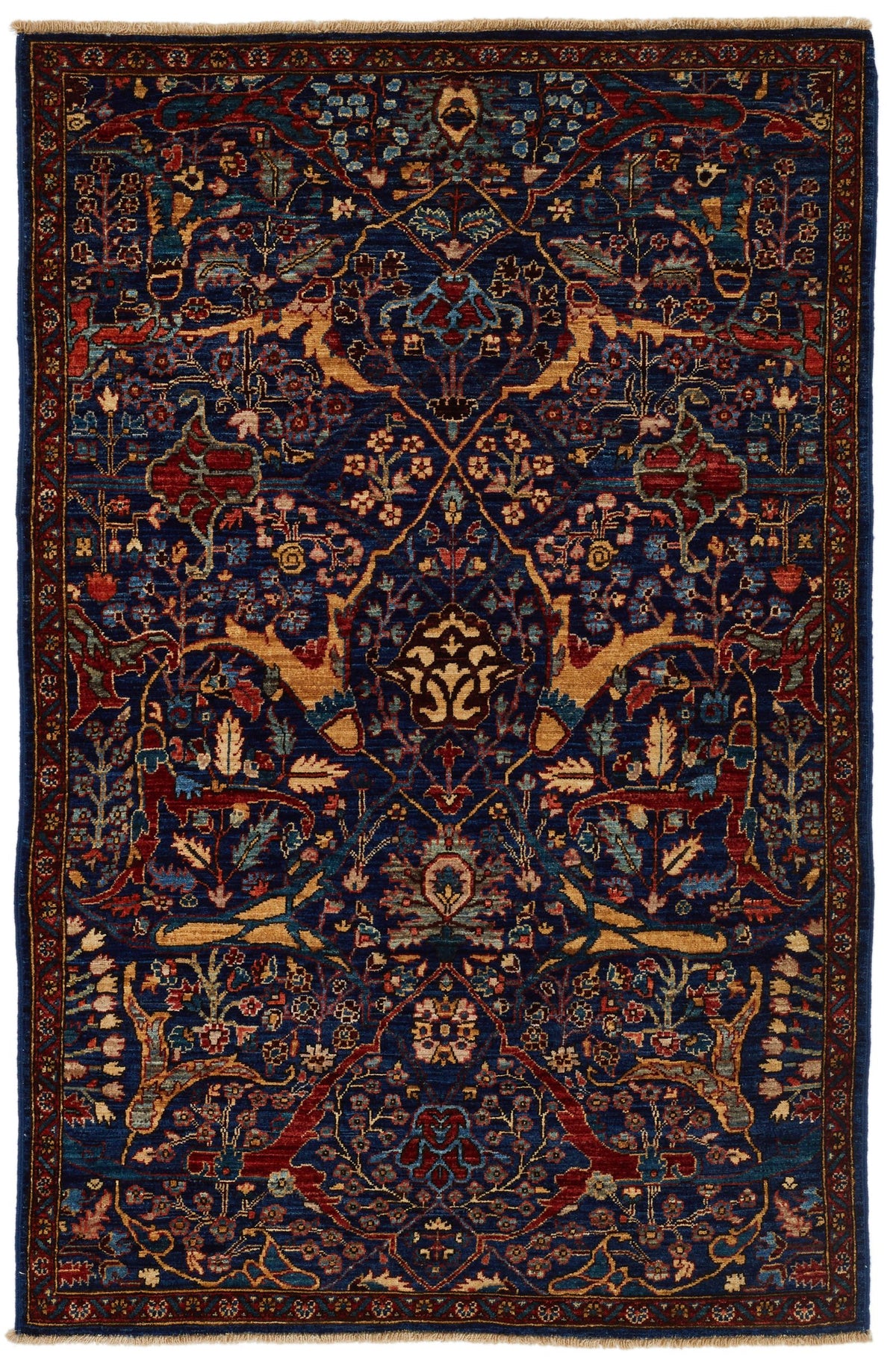3x5 Navy and Multicolor Anatolian Traditional Rug
