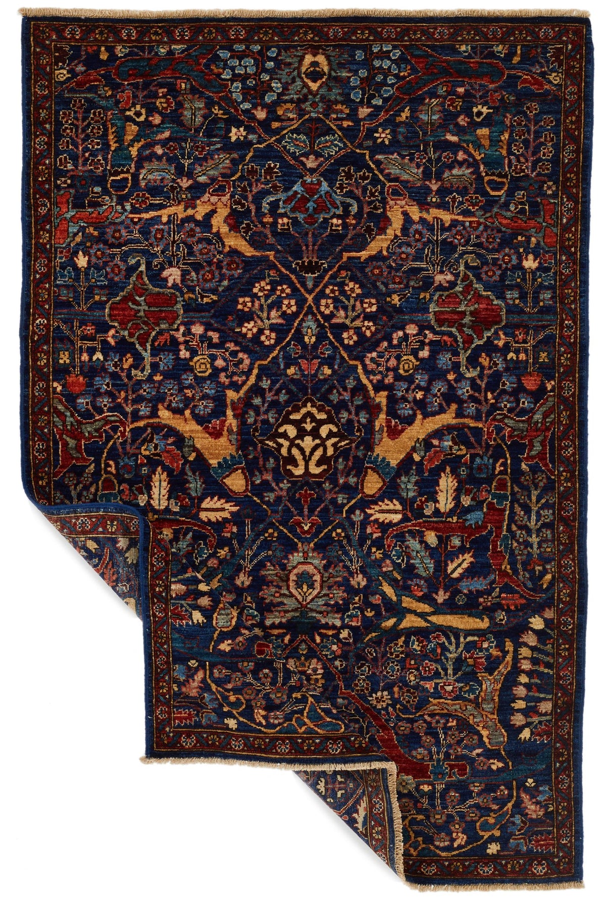 3x5 Navy and Multicolor Anatolian Traditional Rug
