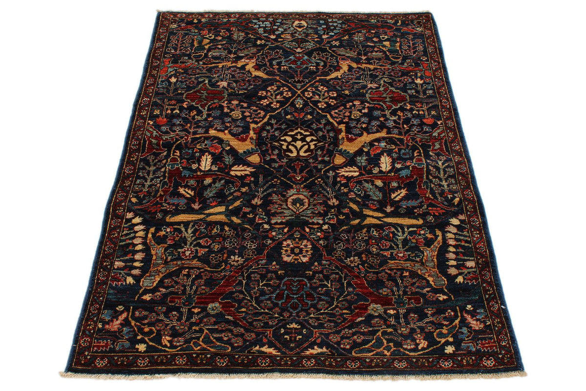 3x5 Navy and Multicolor Anatolian Traditional Rug