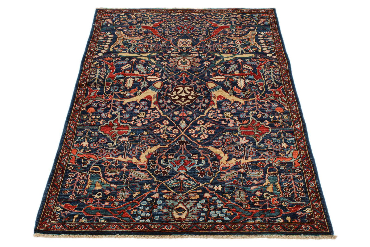 3x5 Navy and Multicolor Anatolian Traditional Rug