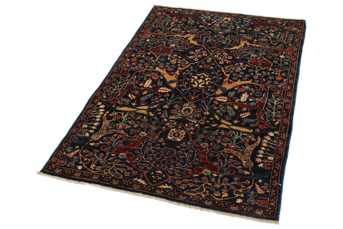 3x5 Navy and Multicolor Anatolian Traditional Rug