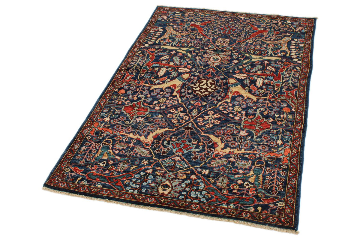 3x5 Navy and Multicolor Anatolian Traditional Rug
