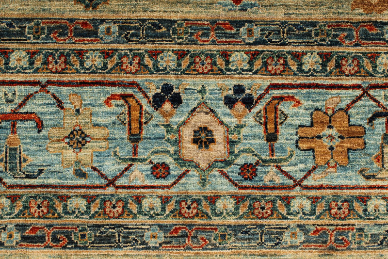 9x12 Green and Blue Anatolian Traditional Rug