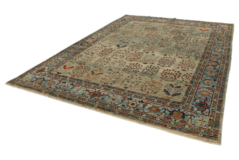 9x12 Green and Blue Anatolian Traditional Rug