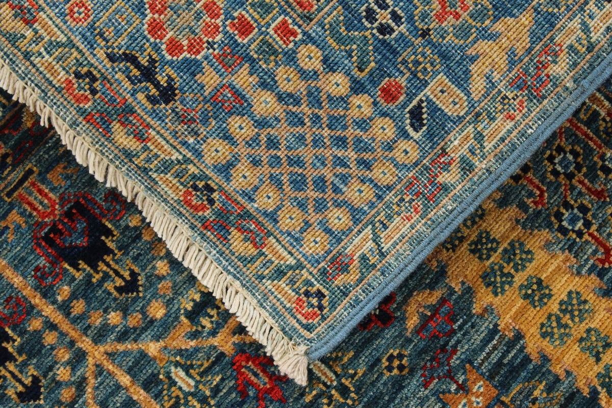 3x5 Blue and Multicolor Traditional Rug