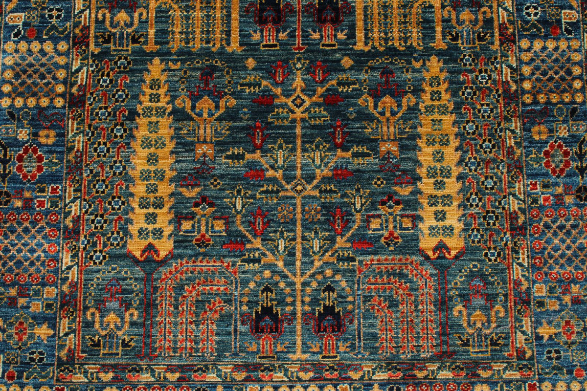 3x5 Blue and Multicolor Traditional Rug