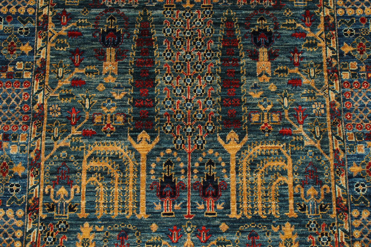 3x5 Blue and Multicolor Traditional Rug