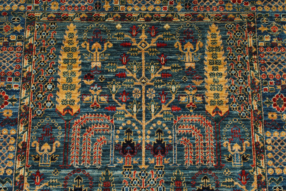 3x5 Blue and Multicolor Traditional Rug