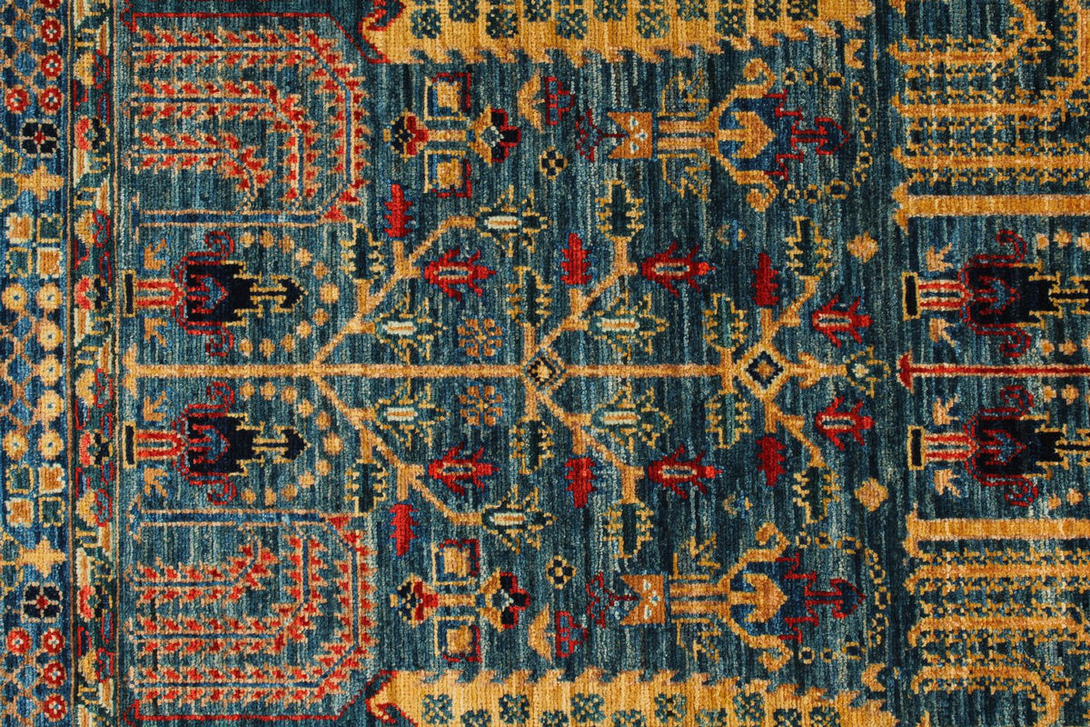 3x5 Blue and Multicolor Traditional Rug
