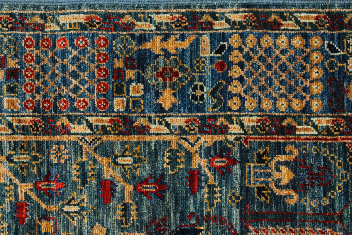 3x5 Blue and Multicolor Traditional Rug