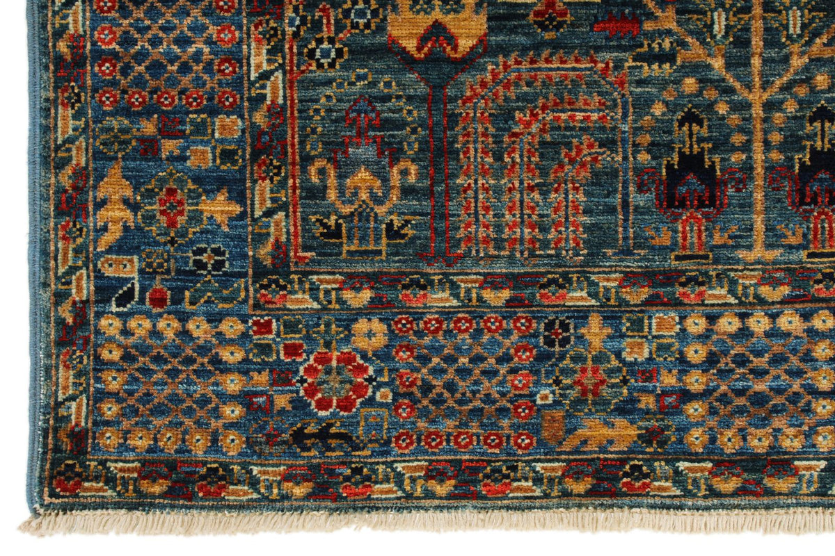 3x5 Blue and Multicolor Traditional Rug