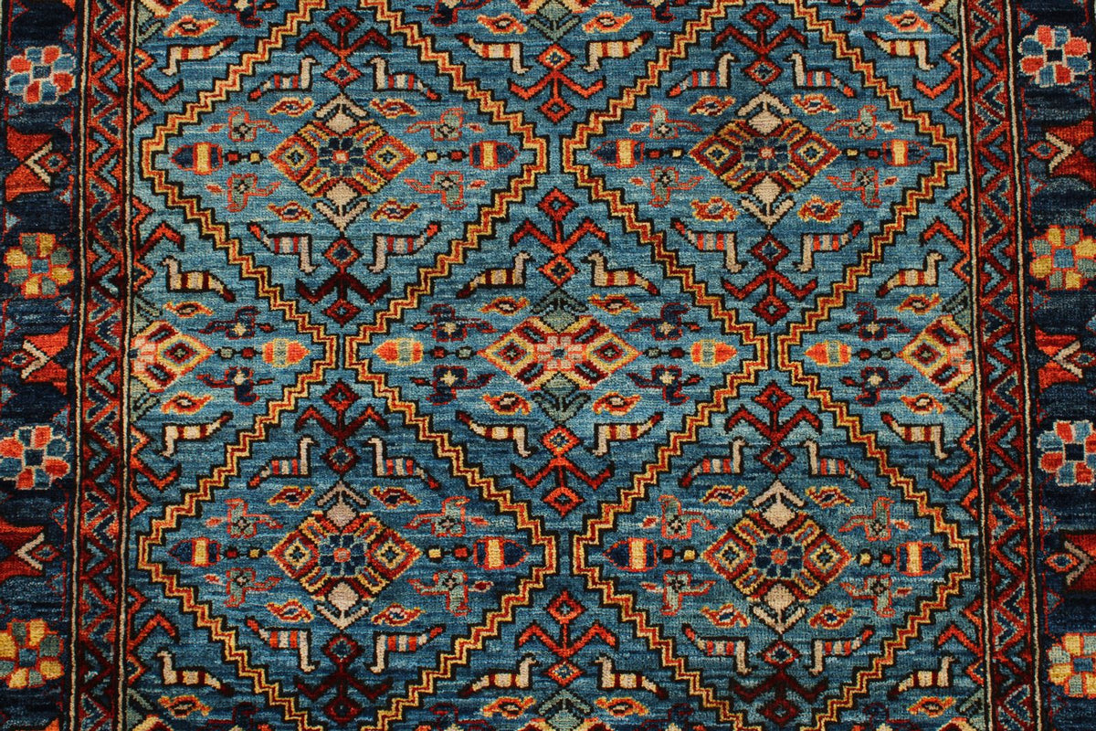 3x5 Blue and Navy Traditional Rug