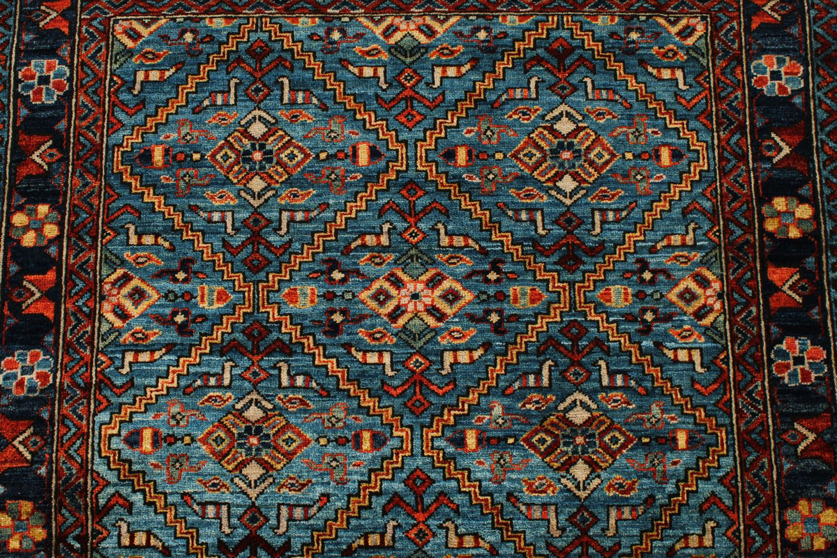 3x5 Blue and Navy Traditional Rug