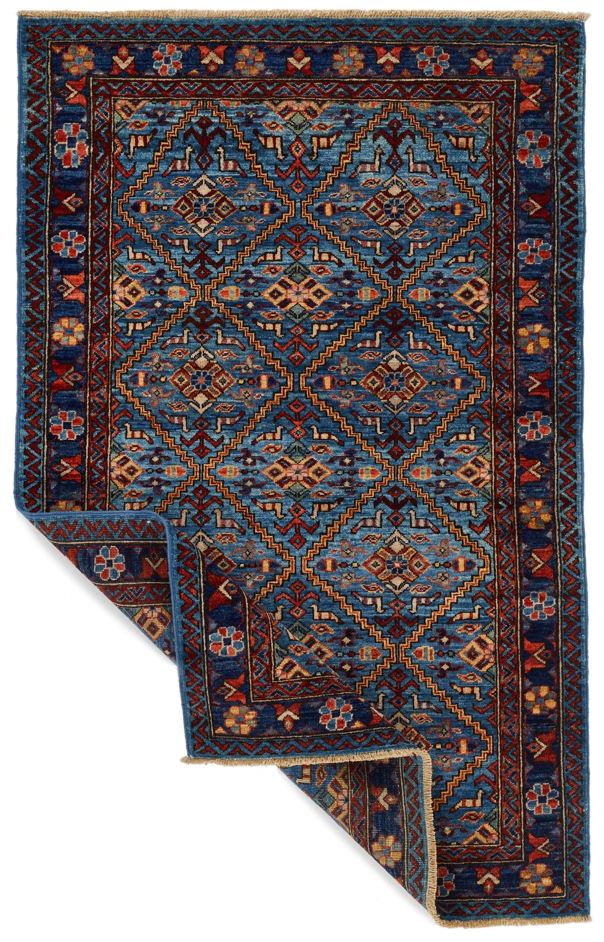 3x5 Blue and Navy Traditional Rug
