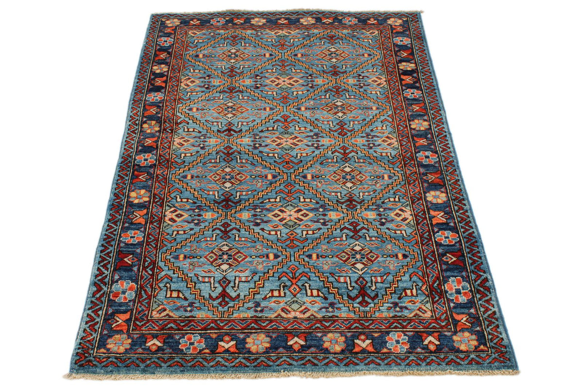 3x5 Blue and Navy Traditional Rug