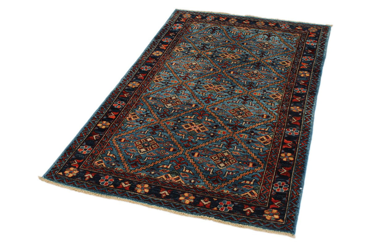 3x5 Blue and Navy Traditional Rug