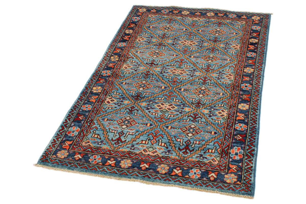3x5 Blue and Navy Traditional Rug