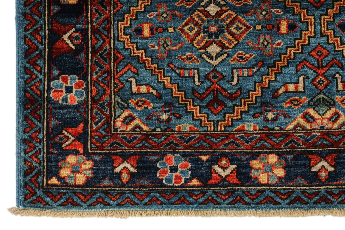 3x5 Blue and Navy Traditional Rug