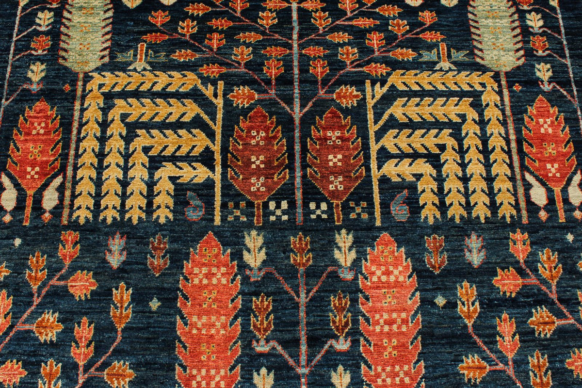 5x7 Navy and Multicolor Anatolian Traditional Rug