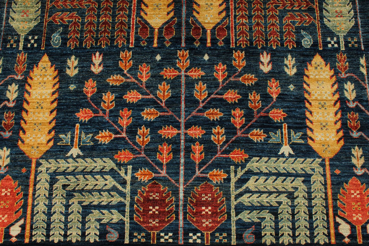 5x7 Navy and Multicolor Anatolian Traditional Rug